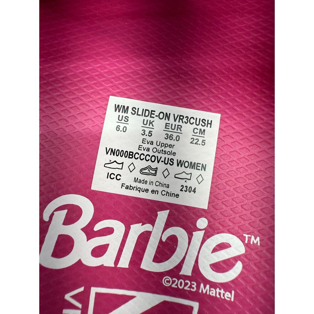 Vans x Barbie Slide On Vr3cush Womens Size 6 Trippy Pink Swirl Slip On Sandals - Picture 8 of 11